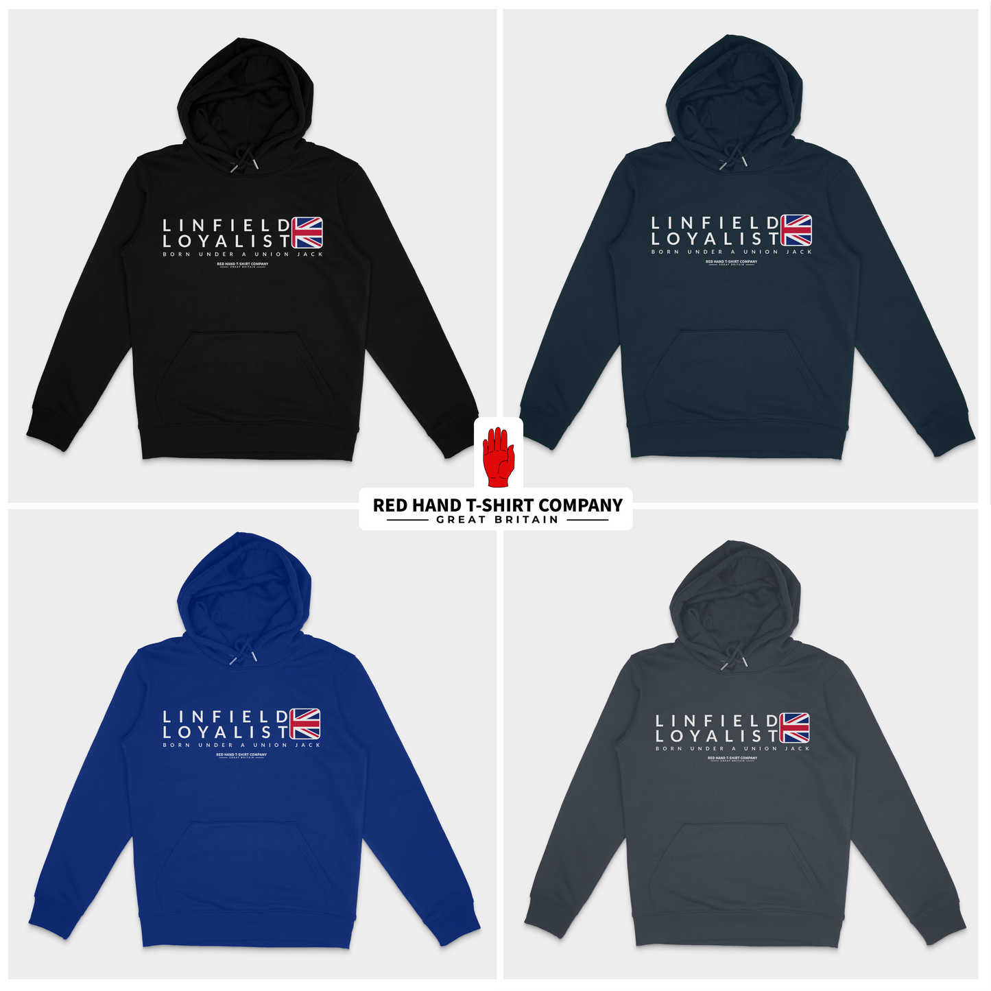 Linfield Born Under A Union Jack Hoodie
