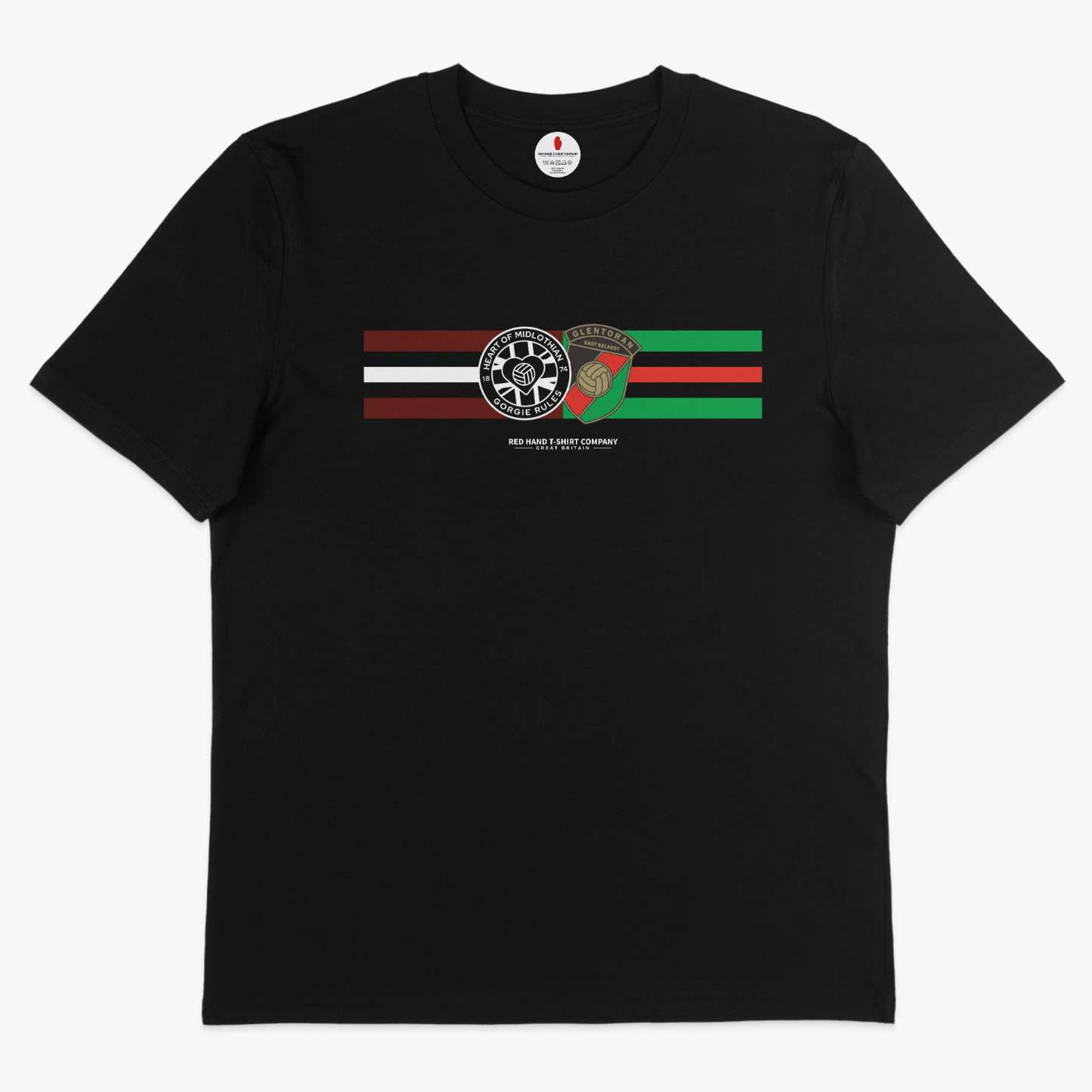 Hearts Glentoran Five Stripe T-shirt