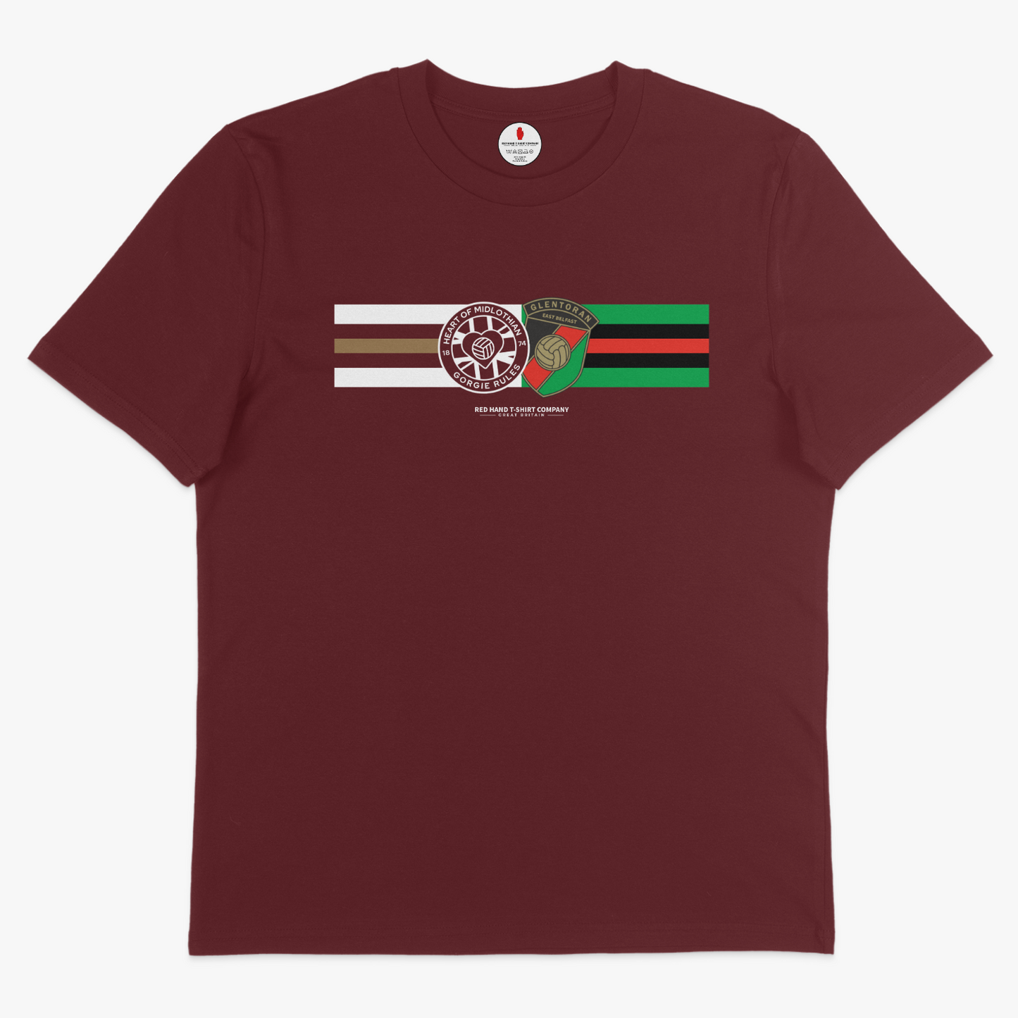 Hearts Glentoran Five Stripe T-shirt