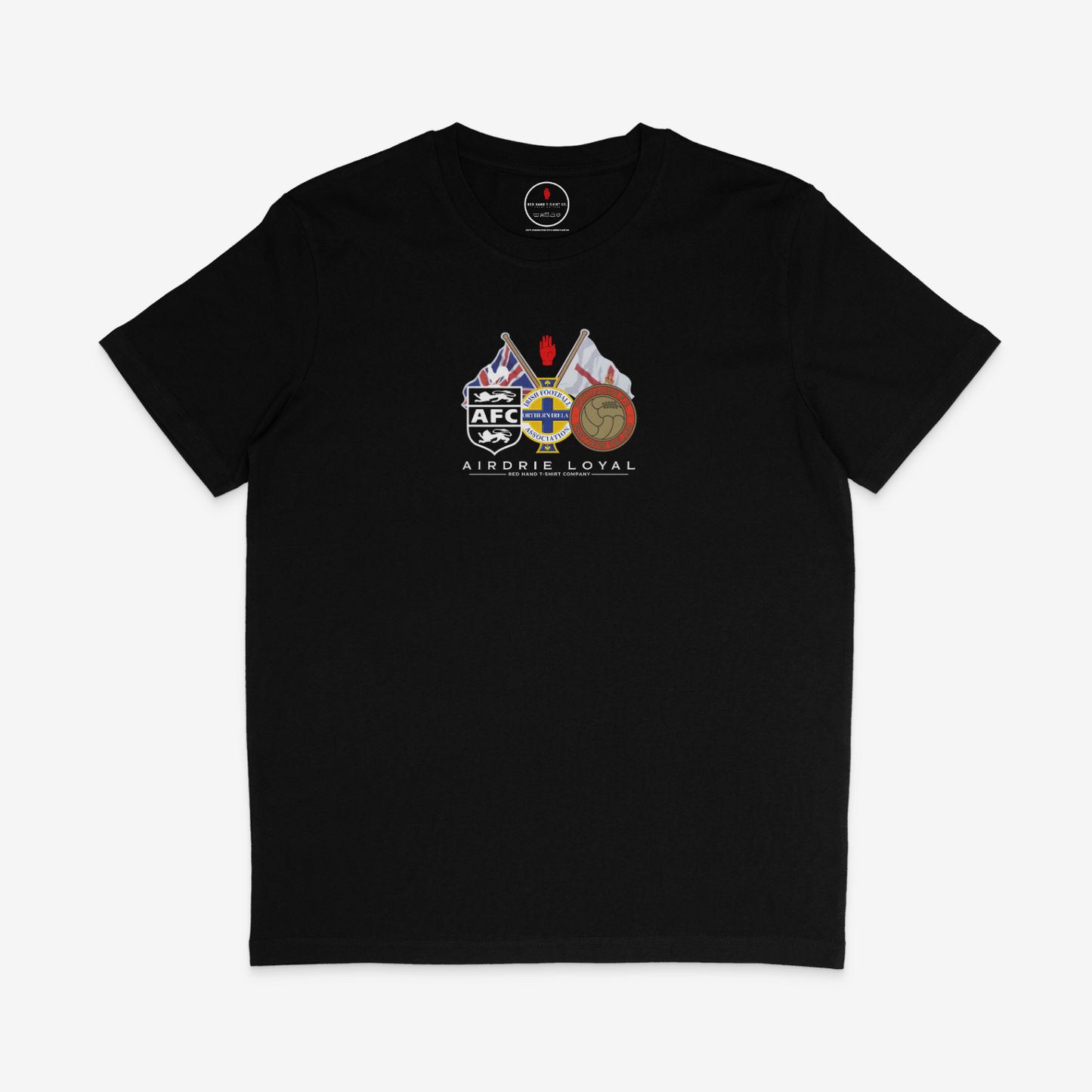 Airdrie Portadown T-shirt: Black, Red, Navy, Orange