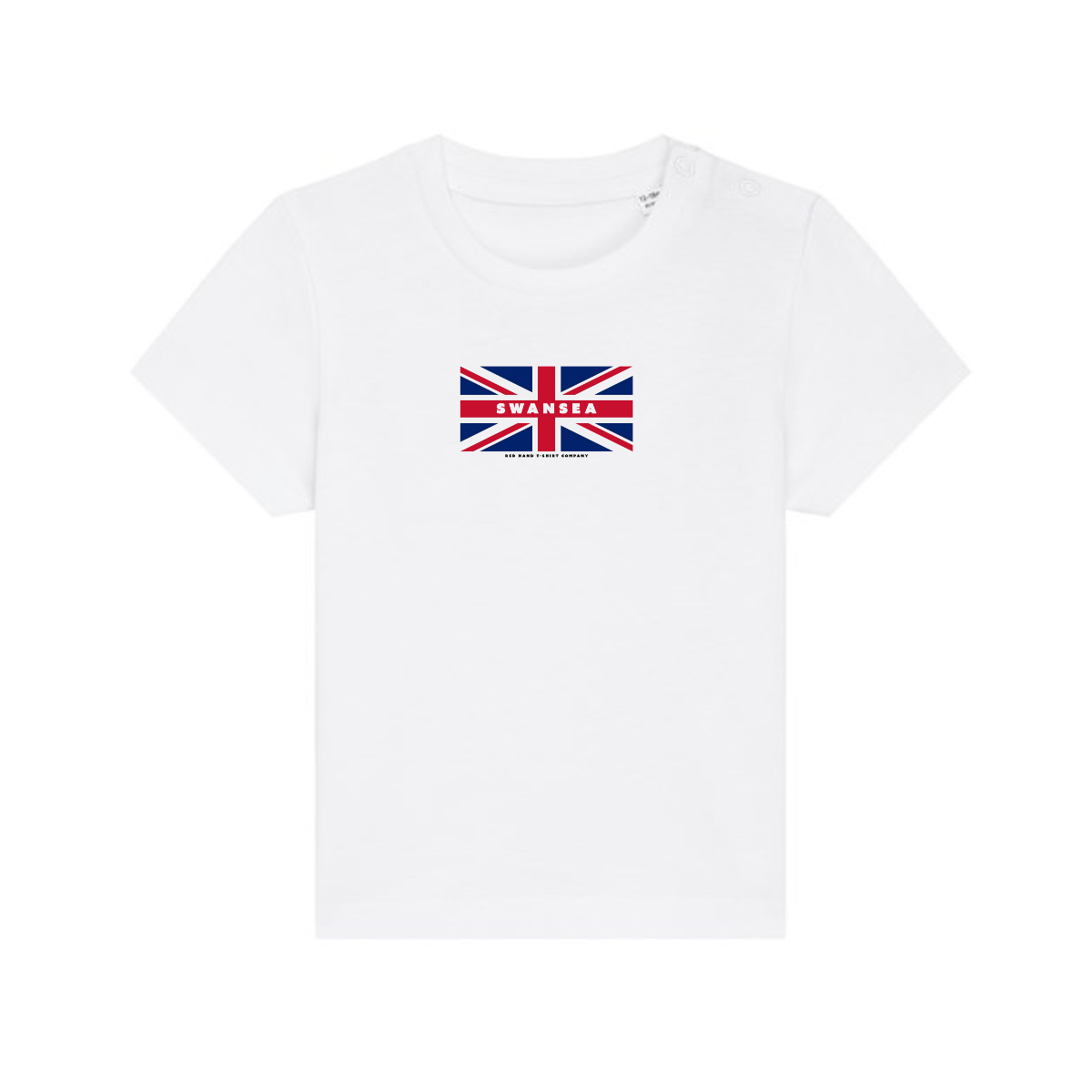 Swansea Flag Baby T-Shirt - White