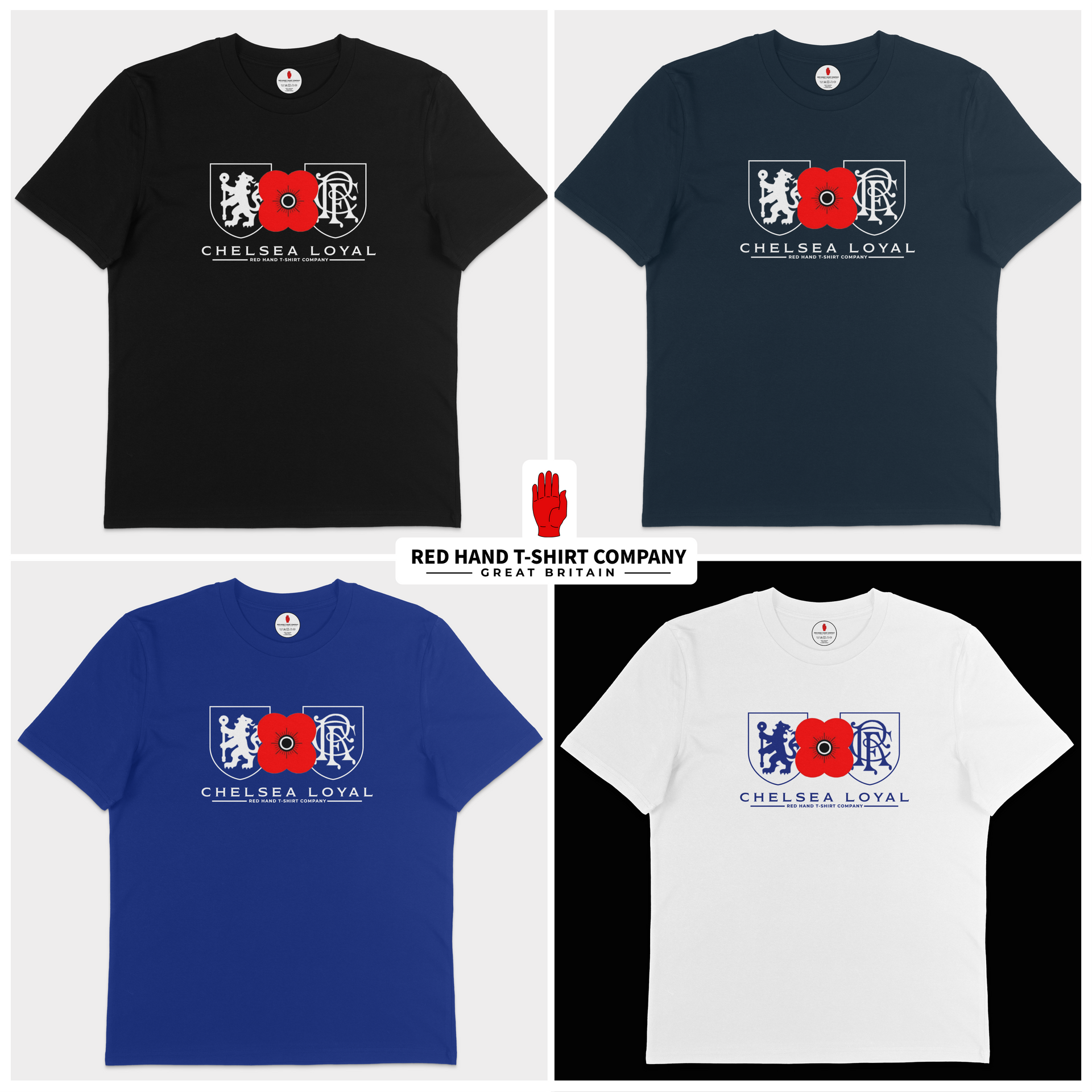 希少 MASSES T-SHIRT L/S E-POPPY NAVY Chelsea Rangers Poppy T-shirt – Red Hand T-Shirt Company
