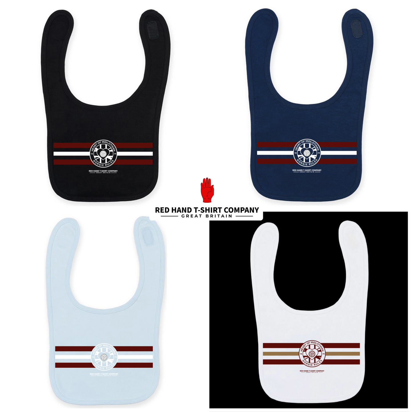 Hearts Five Stripe Bib