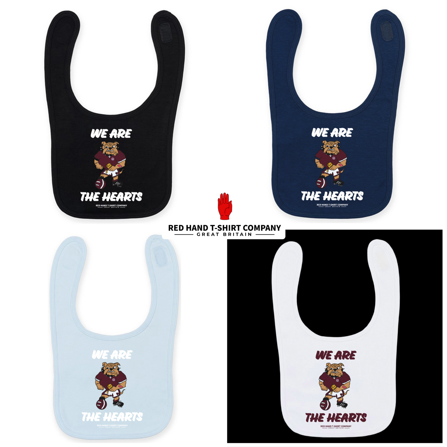 Hearts Bulldog Bib