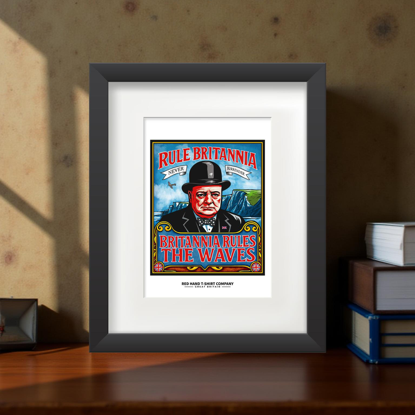 Churchill Never Surrender A4 Print