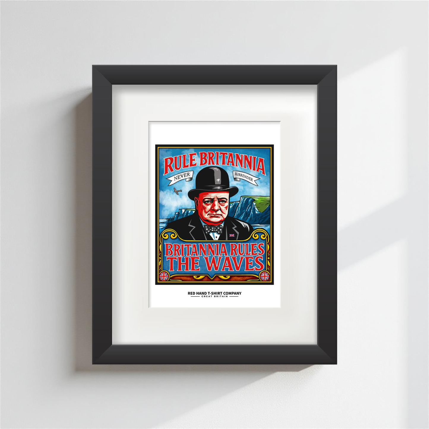 Churchill Never Surrender A4 Print