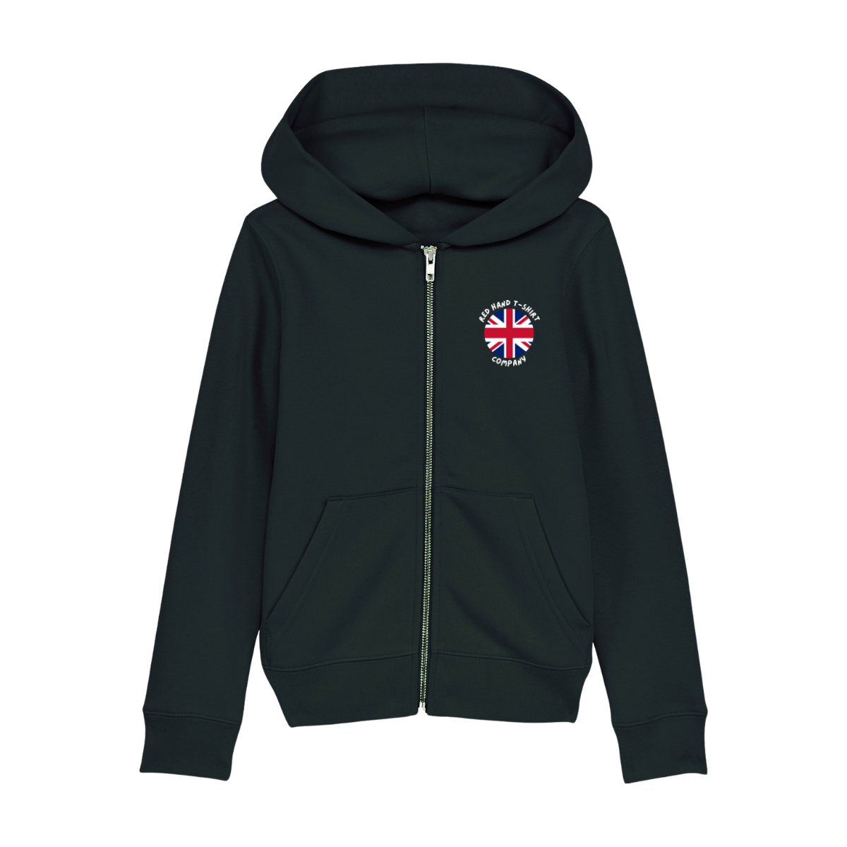 Circle Union Jack Zip Hoodie - Black