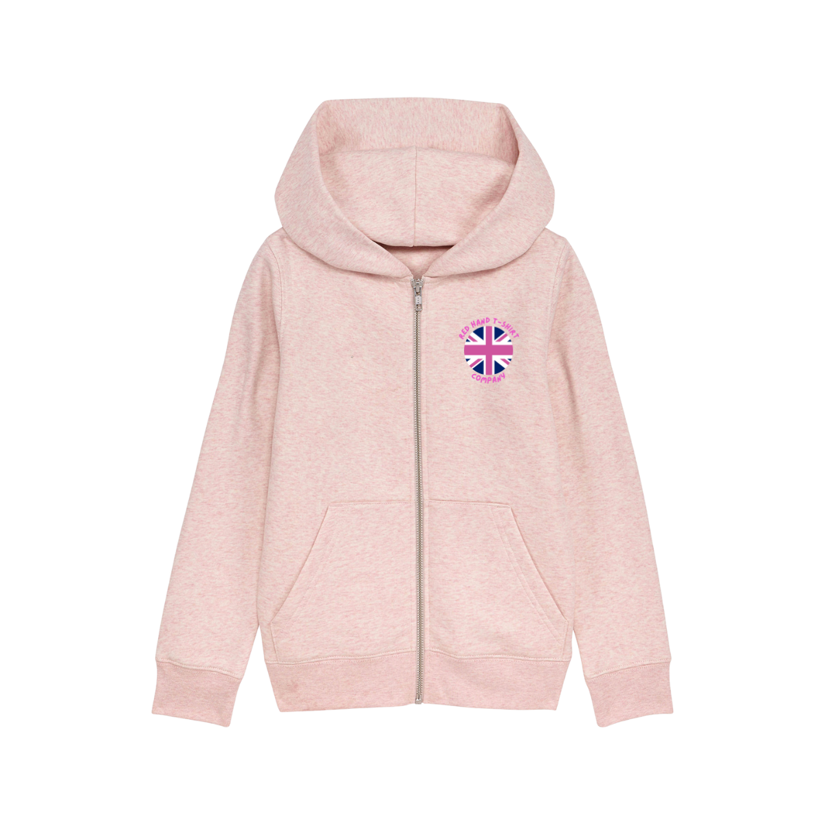 Circle Union Jack Zip Hoodie - Pink