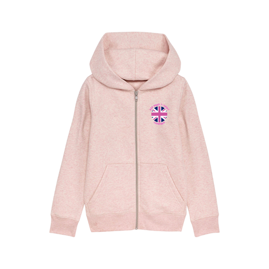 Circle Union Jack Zip Hoodie - Pink