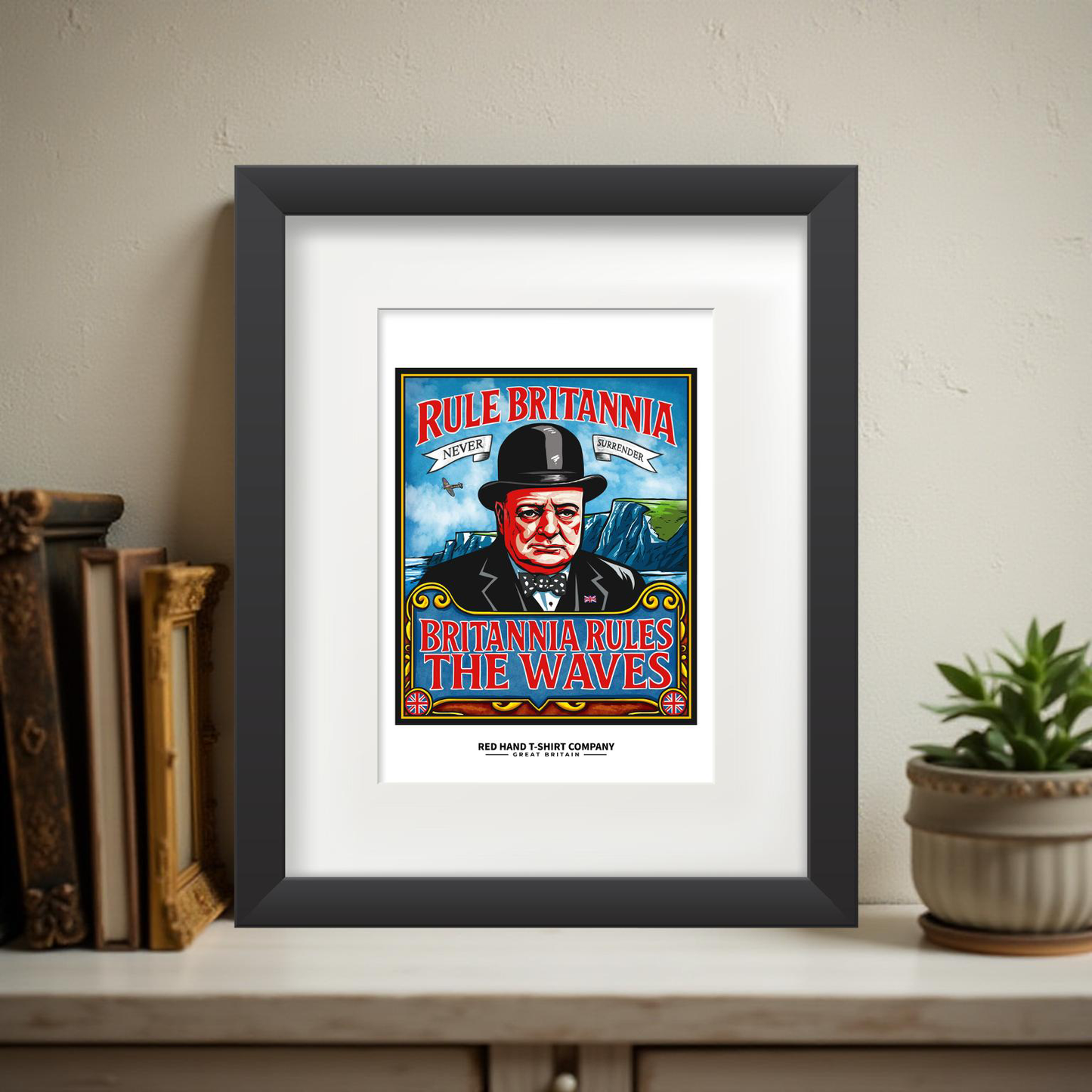 Churchill Never Surrender A4 Print
