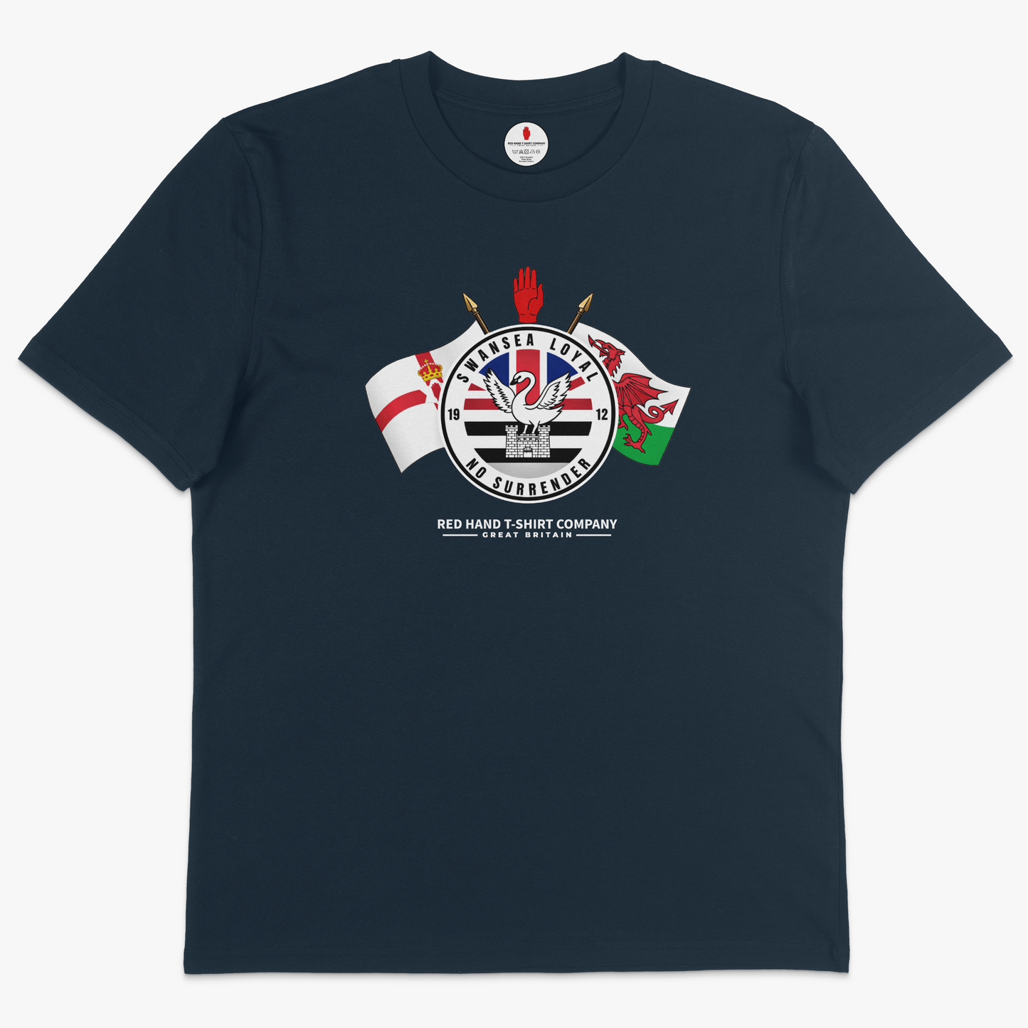 Swansea Loyal Crossed Flags T-shirt