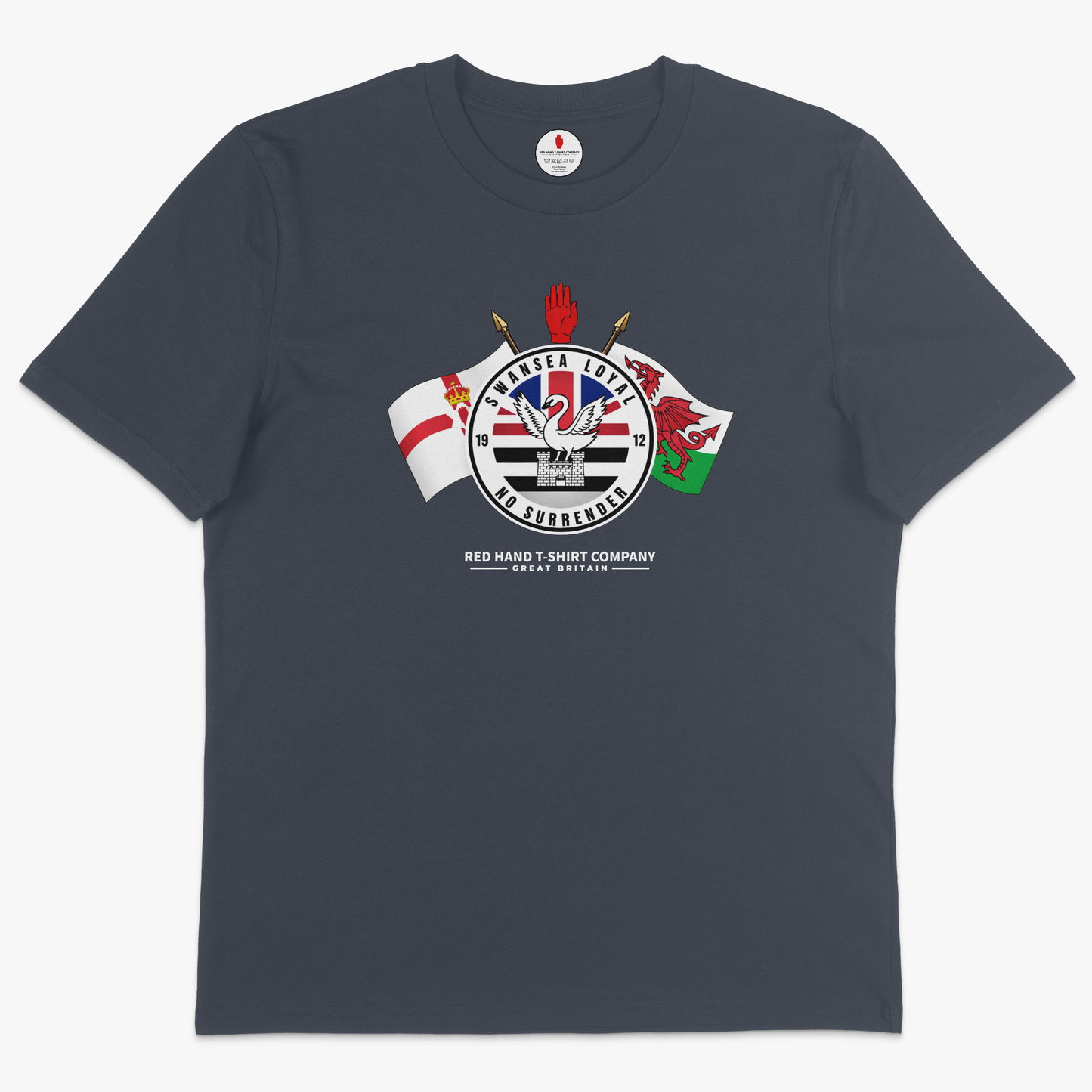 Swansea Loyal Crossed Flags T-shirt