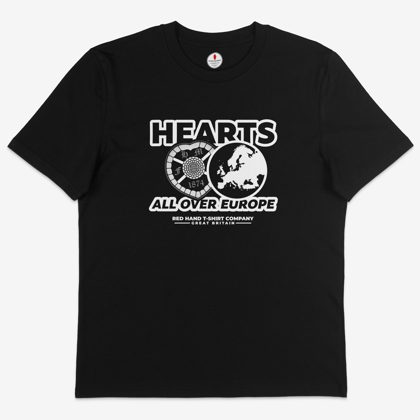 Hearts All Over Europe B&W T-shirt