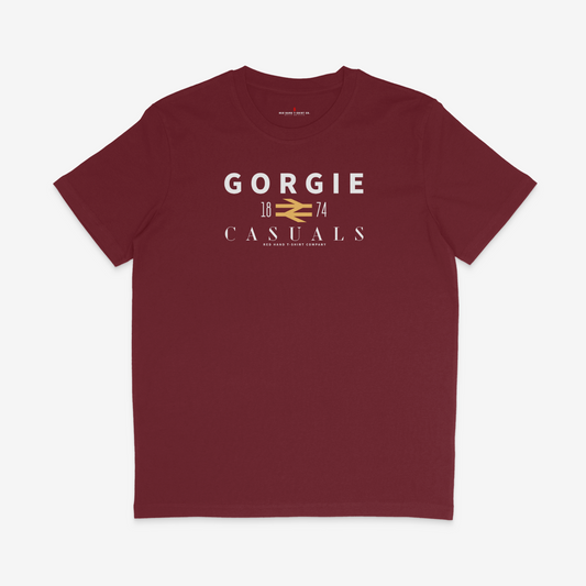 (Sale) Gorgie Casuals T-shirt - Small Burgundy