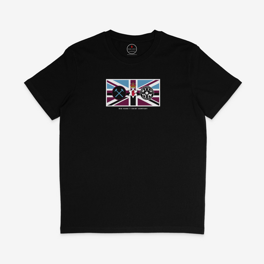 West Ham Hearts Flag T-shirt- Black