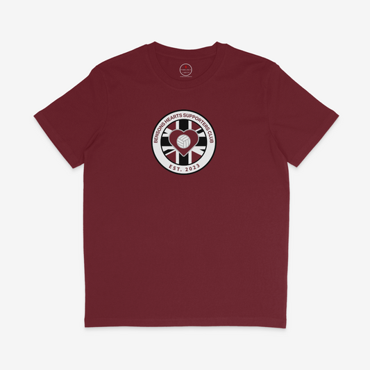 Bensons Hearts SC T-Shirt - Burgundy