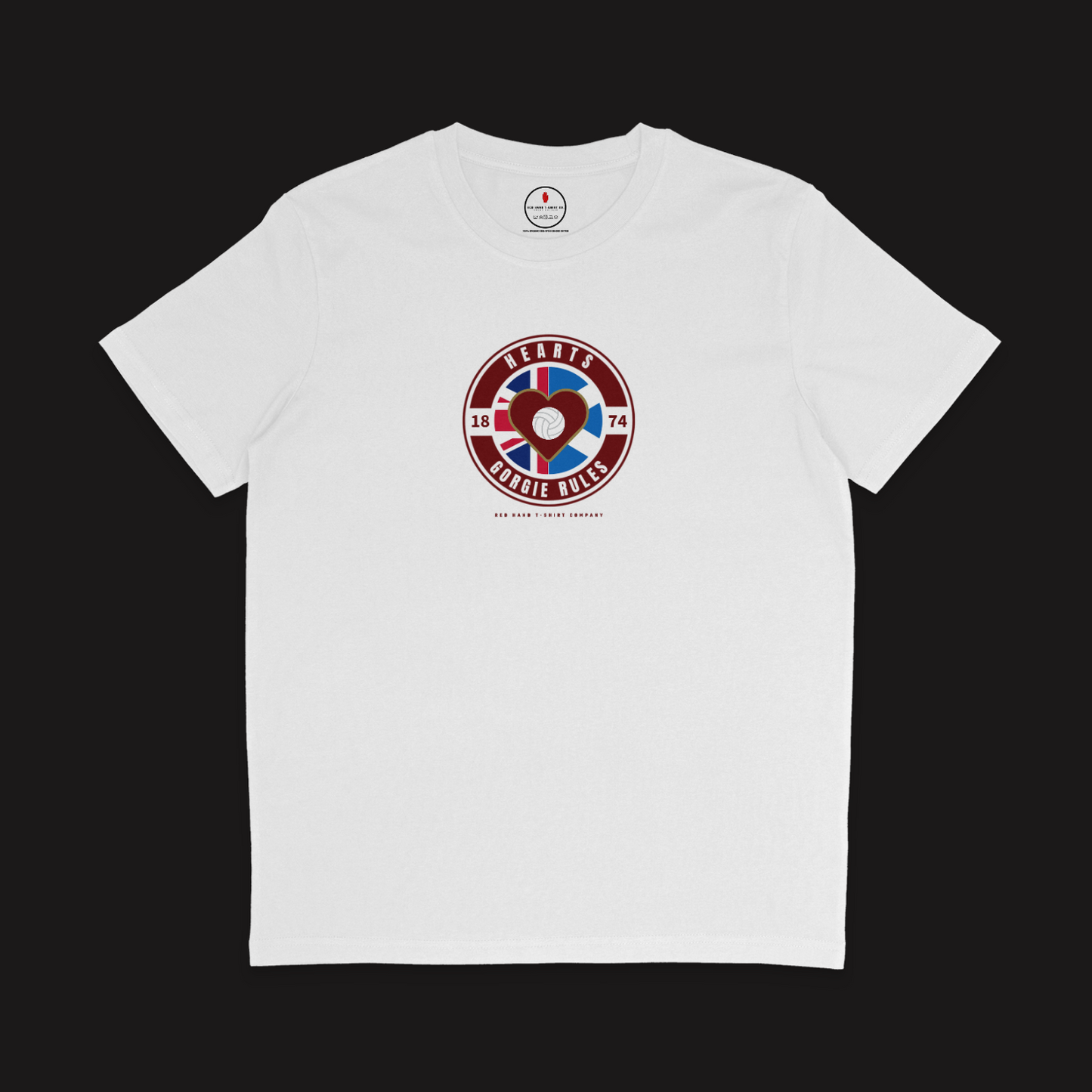 (Sale) Hearts Gorgie Rules 1874 T-shirt - Large White