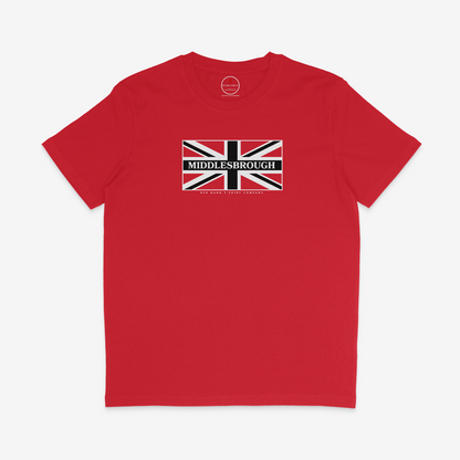 Middlesbrough Union Jack T-shirt: Black, White, Red