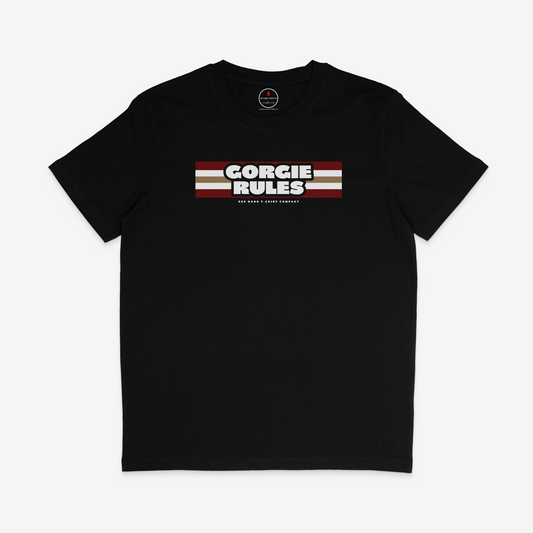 Gorgie Rules Graffiti T-shirt: Black, Burgundy, White
