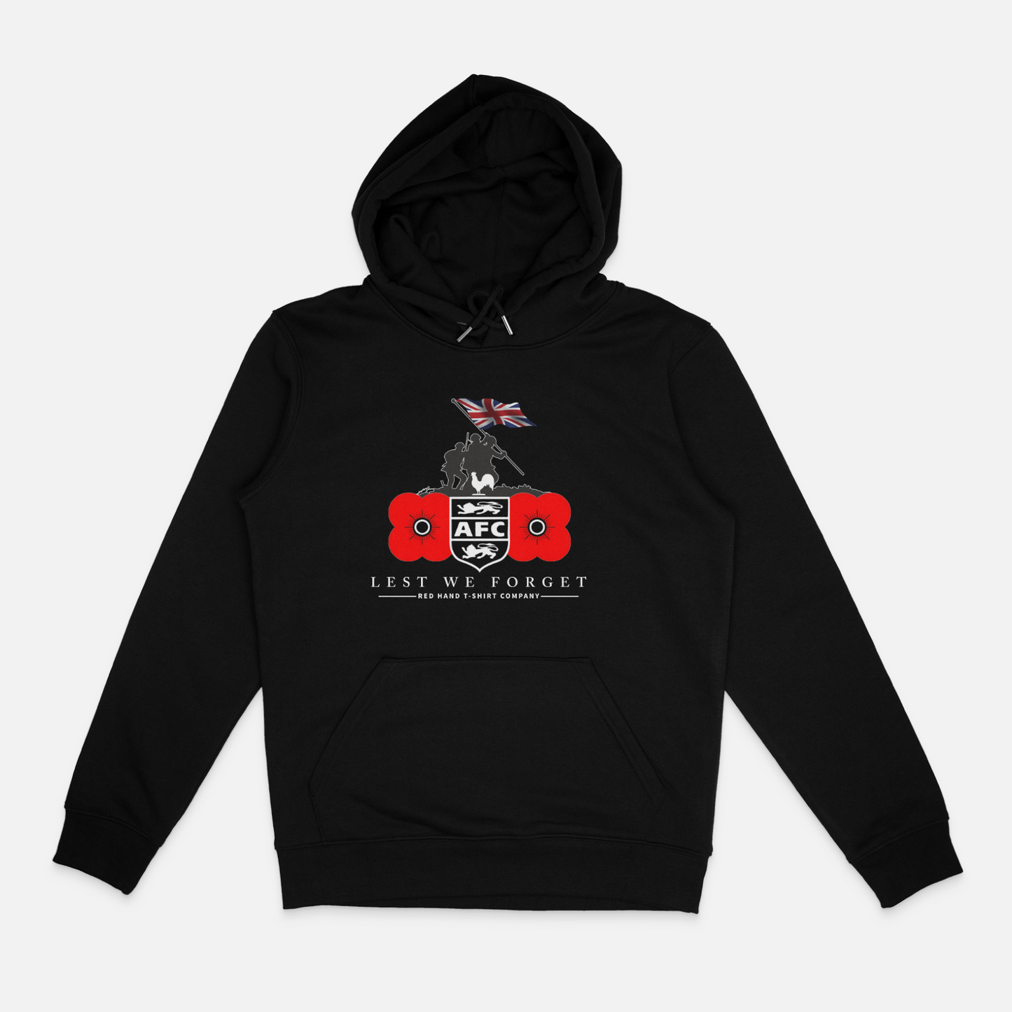 (Sale) Airdrie Lest We Forget Hoodie - 2XL, 3XL Black