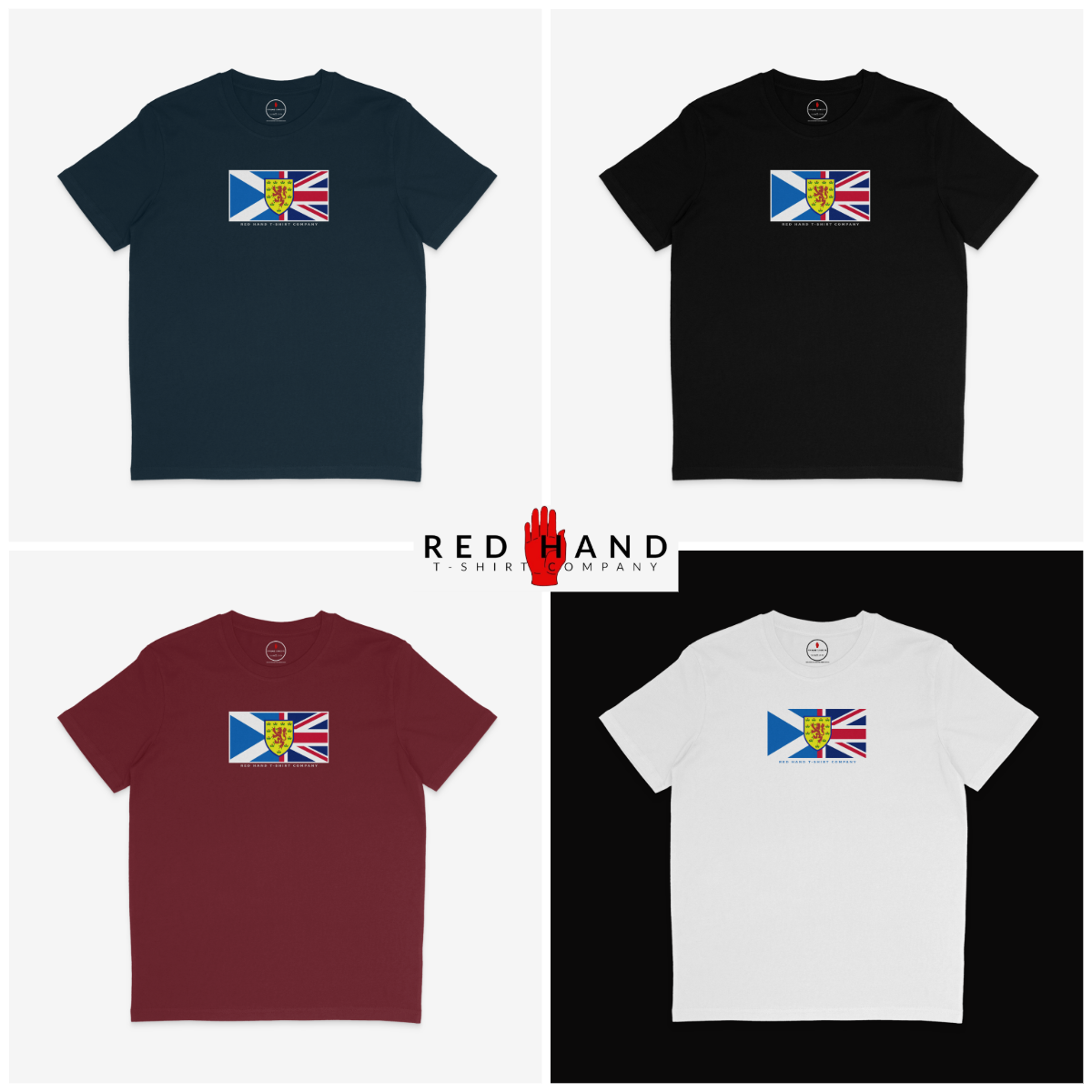 Scotland Union Jack T-shirt: Black, Navy, Burgundy, White