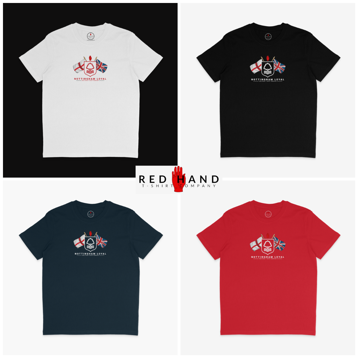 Forest St George & Union Jack T-shirt: Black, Navy, Red, White