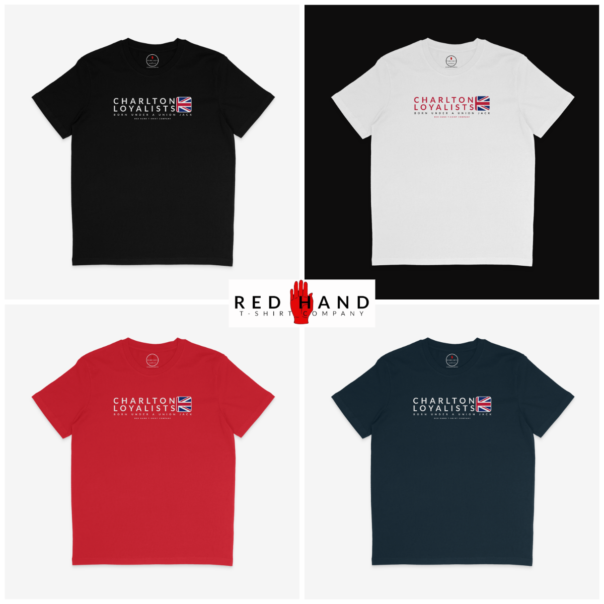 Charlton Loyalists T-shirt: Black, White, Red, Navy