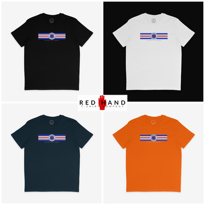 Cowie Mafia T-shirt: Black, White, Navy, Orange