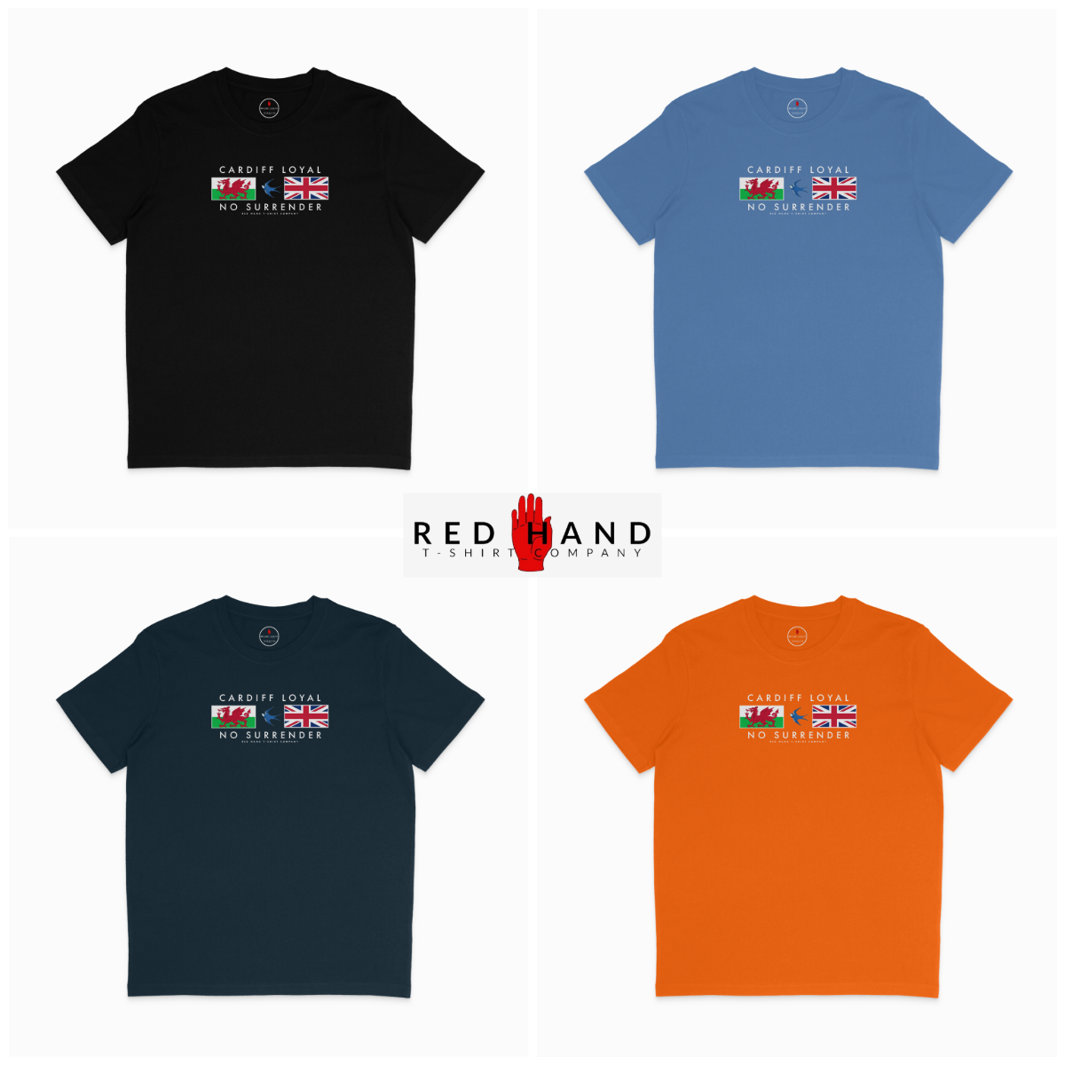 Cardiff Loyal T-shirt: Black, Light Blue, Navy, Orange