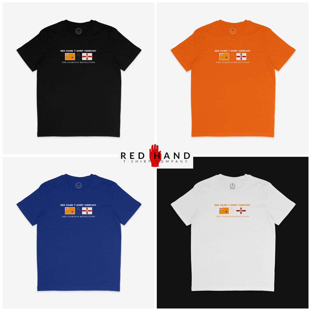 RHTC Glorious Revolution T-shirt: Black, White, Navy, Blue, Orange, Burgundy