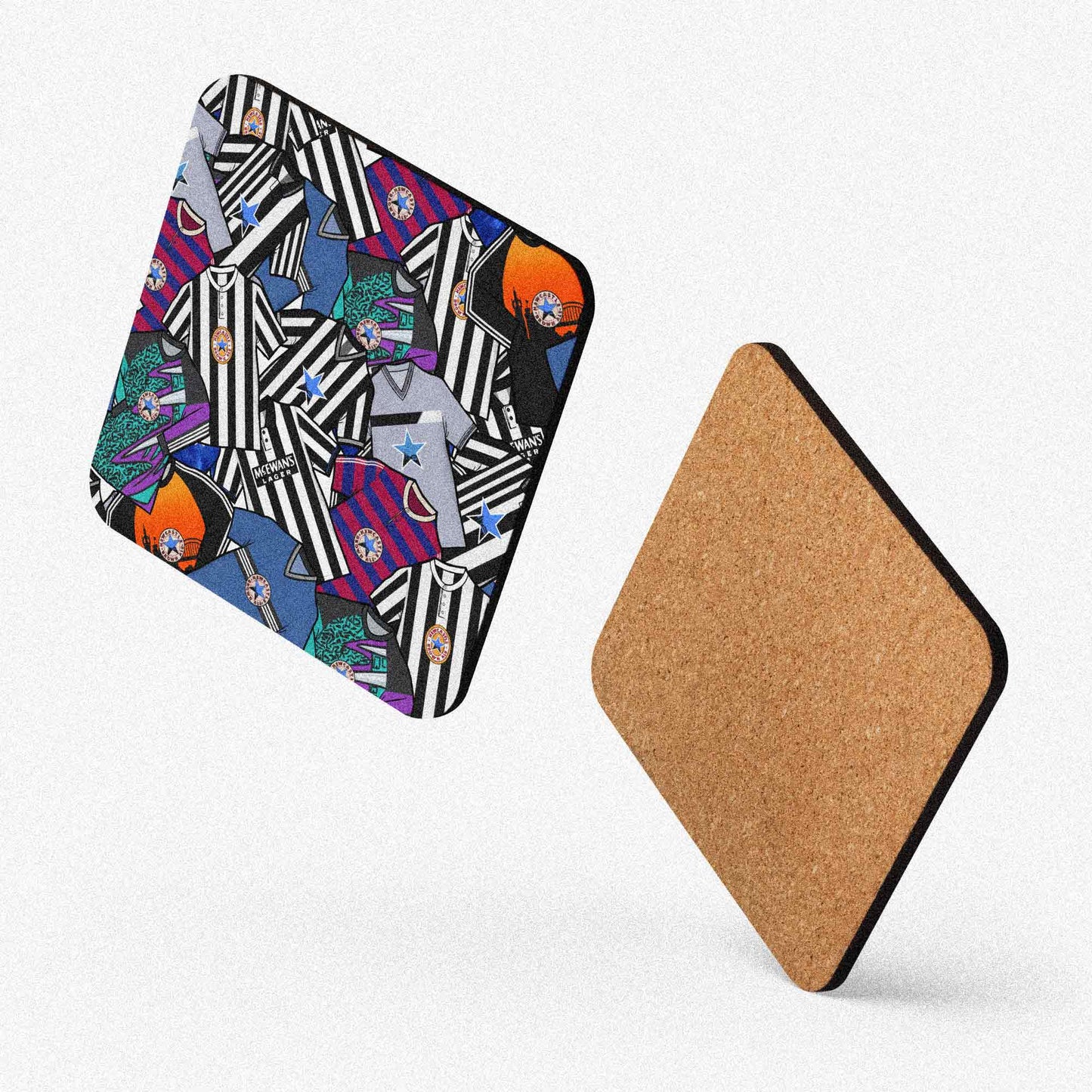Newcastle Collage Of Retro Shirts Football Coaster