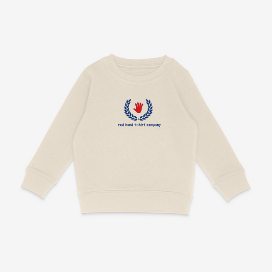 Laurel Wreath Red Hand Sweatshirt - Cream