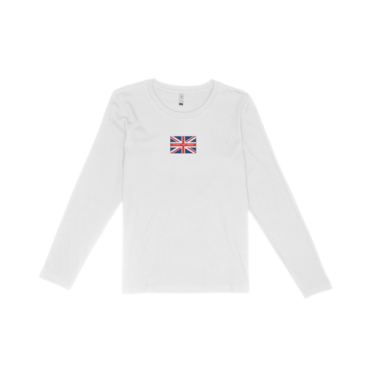 Union Jack Emblem long sleeve T-Shirt - White