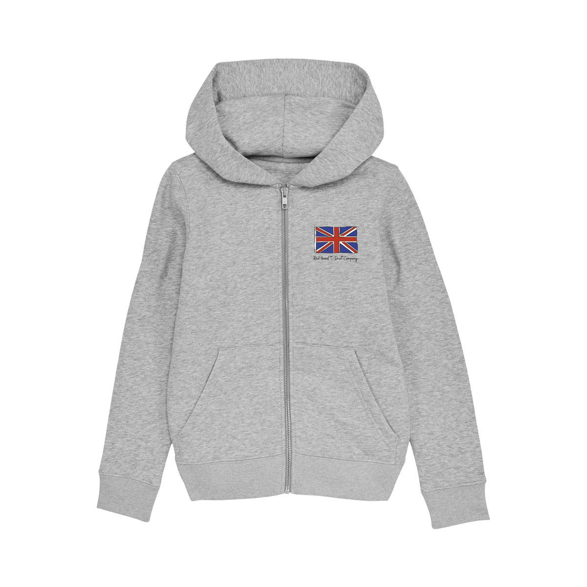 Union Jack Handwriting Zip Hoodie - Grey