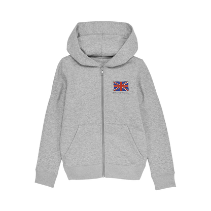 Union Jack Handwriting Zip Hoodie - Grey