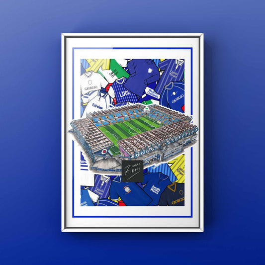 Millwall Kit Collage Retro Shirts & Stadium Football Print