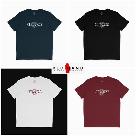 1874 T-shirt: Black, Burgundy, Navy, White